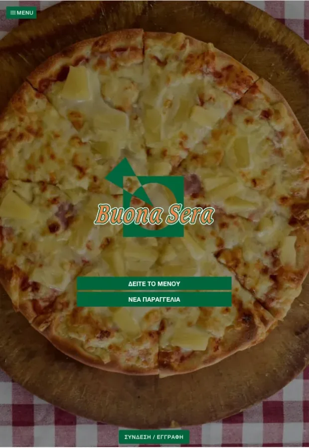 The Buona Sera app — ordering