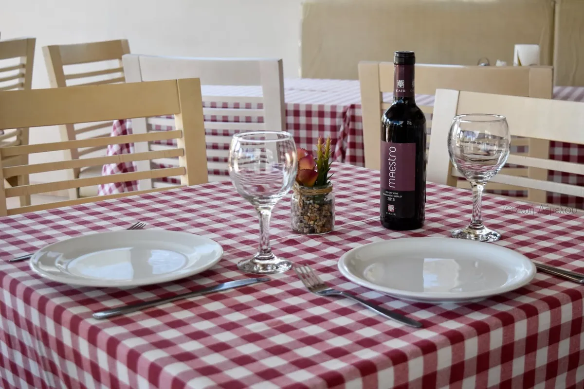 A laid table in the Buona Sera restaurant